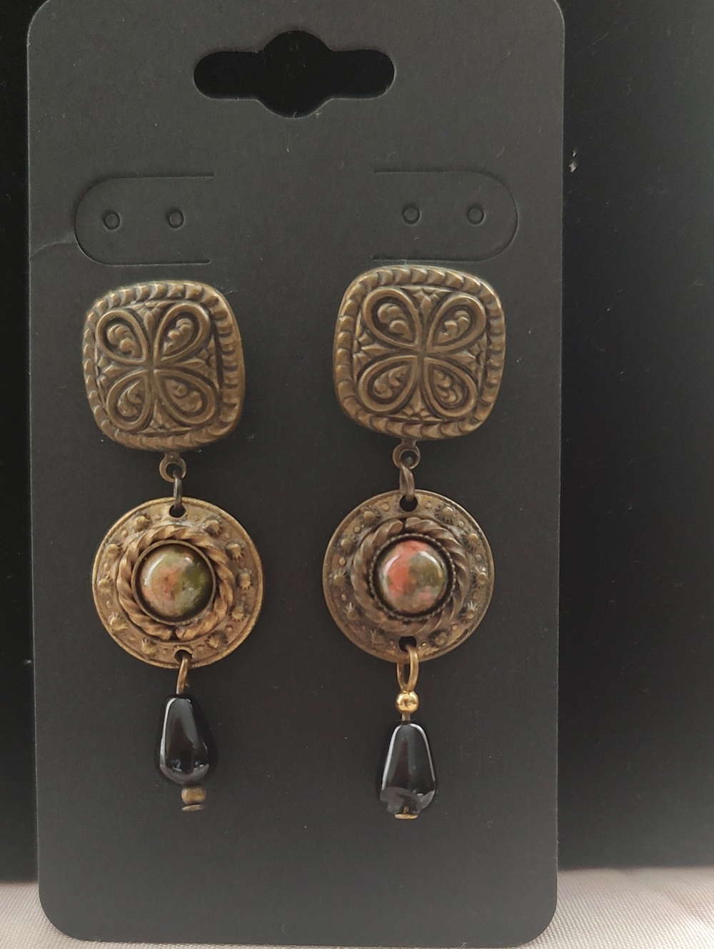 Unakite Dangle Earrings